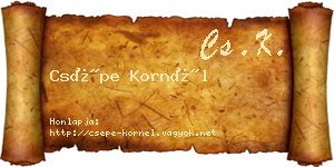 Csépe Kornél névjegykártya