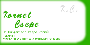 kornel csepe business card