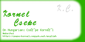 kornel csepe business card